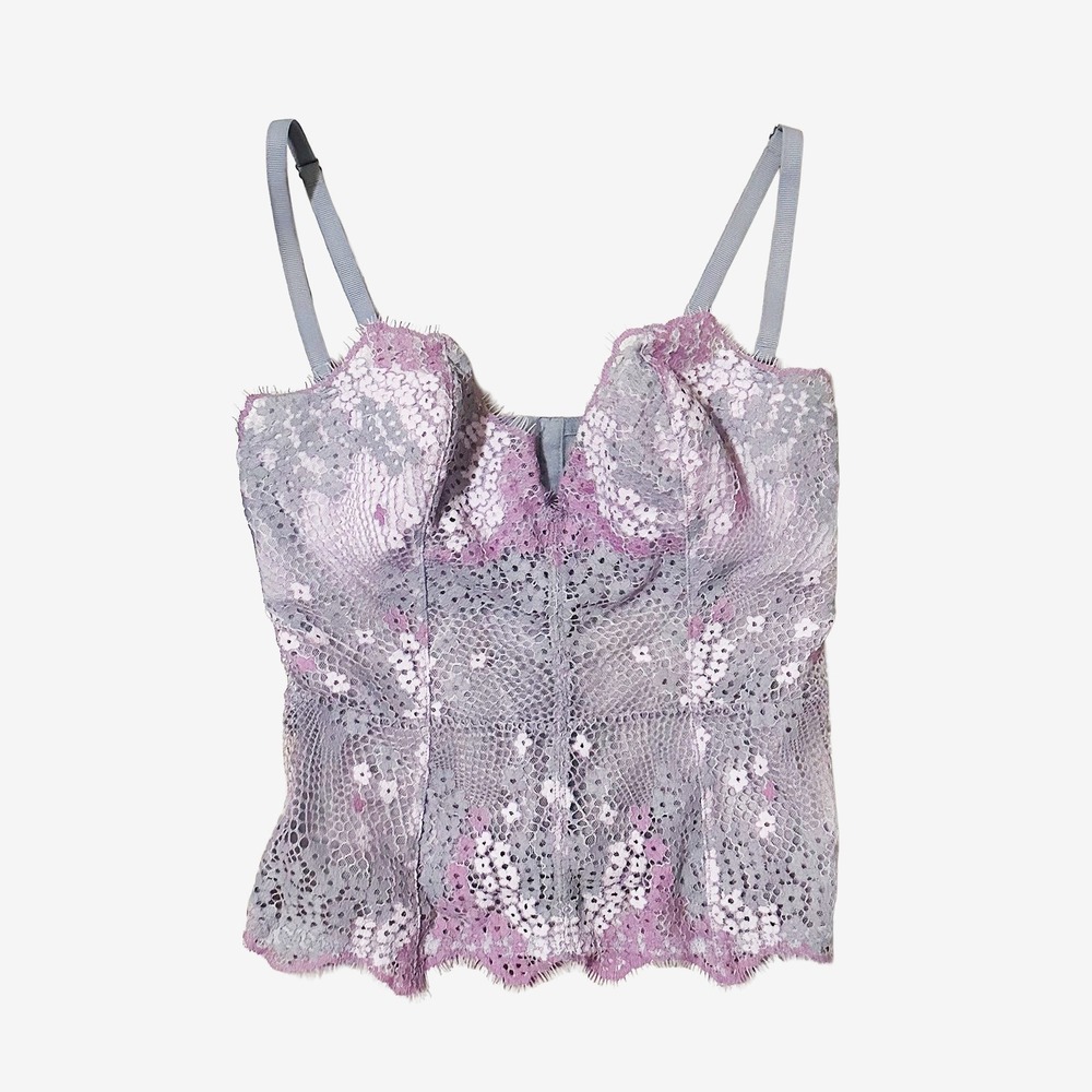 Victoria's Secret Floral Lace Corset Bustier Size 34B